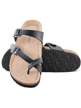 Tf Star Size 10 Sandals Leather Sole Adjustable Straps Soft Cow Suede Footbed